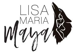 Logo for Lisa Marie Maya with image of wolf woman